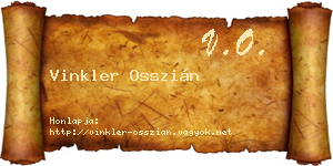 Vinkler Osszián névjegykártya